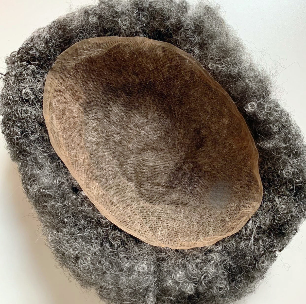 TruNu Scalp by Christina Benjamin “Silver Grey Kinky Curl Crown Topper”