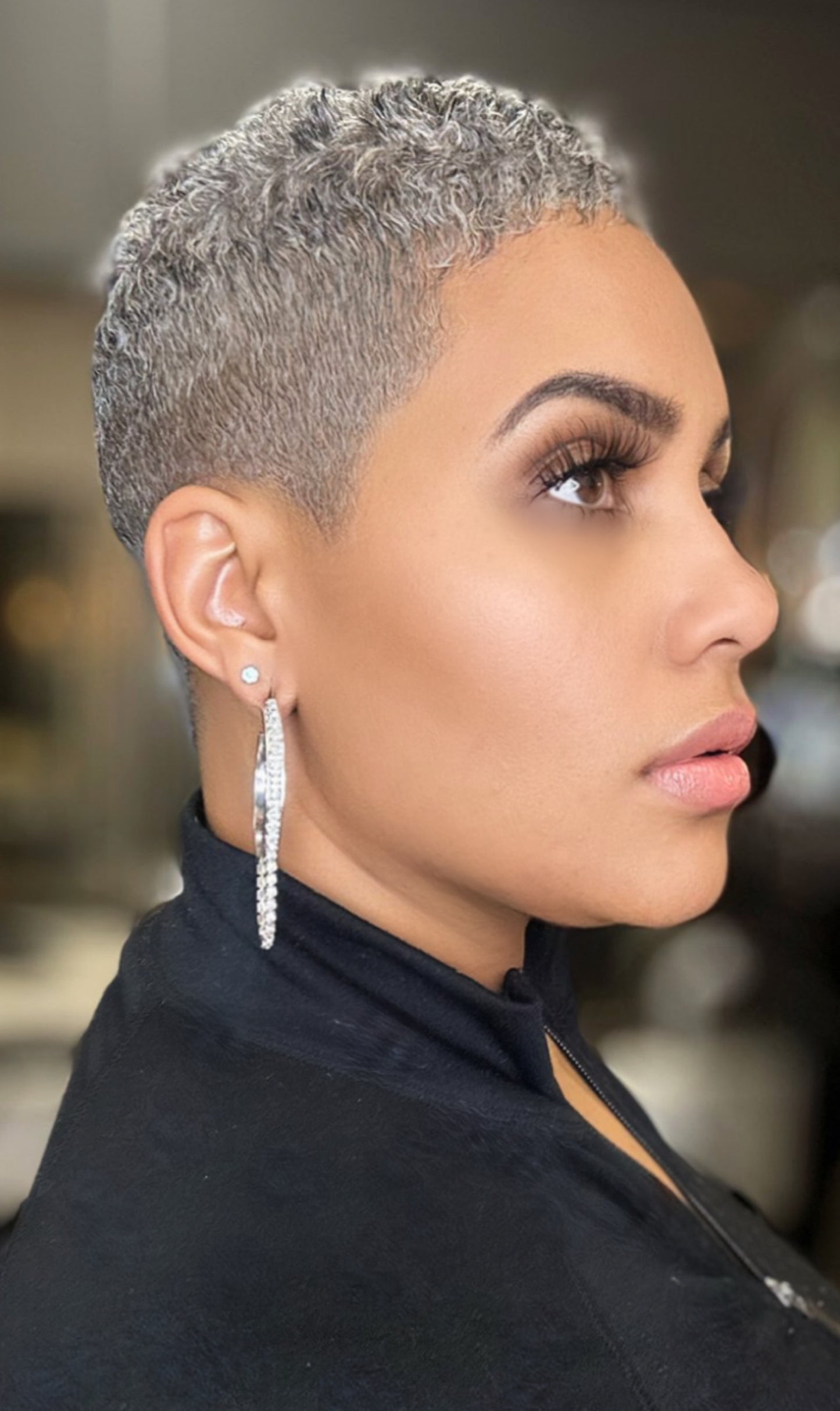 TruNu Scalp by Christina Benjamin “Silver Grey Kinky Curl Crown Topper”